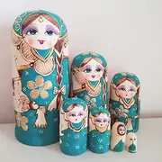 Matryoshka 7 Pcs Russian Nesting Dolls Long Braids Girl Matryoshka Babushka Doll Handen Wooden Stacking Toy Kids Gift The Perfect Blessing Gift