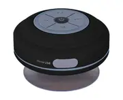 Water Resistant Bluetooth LED Shower Speaker FM Radio TF Card Reader-Black