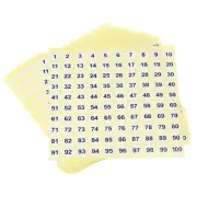 Round Number Stickers, 15mm Dia Number 1-100 Coated Paper Label 15 Sheets White