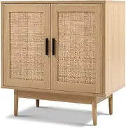 Artiss Buffet Sideboard Rattan with Door and Adjustable Inner Shelves Pantry Cupboard Corner Cabinet, Kitchen Storage Table Display Organizer Dining Furniture Living Room Home