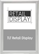 TLT RETAIL DISPLAY Snap lock Poster Frames 25mm A0 A1 A2 A3 A4 PREMIUM Aluminum Snap poster frame Sign holder wall mount Silver SQ (A2)