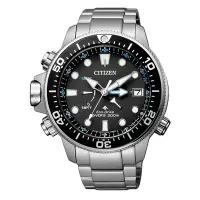 在飛比找Yahoo奇摩購物中心優惠-CITIZEN 光動能潛龍極致男腕錶-銀X黑(BN2031-