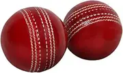 Cricket Match Sports Red Leather Balls A Grade Hand Stitched for World Cup (Set of 2)