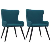 vidaXL 2x Dining Chairs Blue Velvet Bar Stool