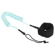 10ft x 7.2mm Surfboard Leash, Coiled Leashes with Plug Wrist String Rope, Green