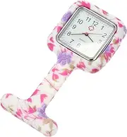 [CATIEBYE] Floral Pattern Watch Nurses Pocket Watch Student Nurse Quartz Movement Elegant for Women