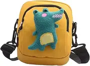 [BESPORTBLE] Cute Dinosaur Pattern Crossbody Bag Canvas Messenger Bag for Travel Shopping and Everyday Use for Phones and Essentials