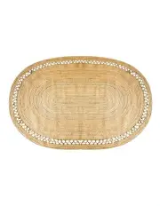 [Madras Link] Boho Oval Jute Braided Rug 160x230cm in Natural