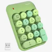 Wireless Number Pads - Green Numeric Keypad 18 Keys USB 2.4G Round Keycap Col...