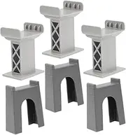 SOPOTUTU 6pcs Train Bridge Supports for Toy Railway Track Pier Connectors for Enhanced Stability and Fun Model Train Games Grey and