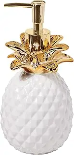 SKL Home by Saturday Knight Ltd. Gilded Pineapple Soap Dispenser, White/Gold