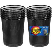 Black Mesh Trash Cans 4 Gallon, 10 Pack, Metal Wire Wastebaskets, Waste Baske...