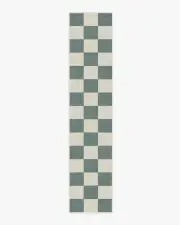 75' x 365' | Machine Washable Runner Rug | Kid & Pet Friendly | Indoor Rug | Jaque Checkered Slate Green Flatwoven Rug | Ruggable