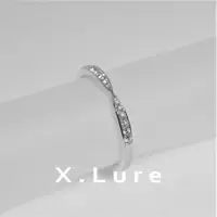 在飛比找蝦皮商城優惠-【xlure】18K 交叉緞帶鑽石線戒 線戒 鑽戒 K金戒 