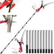 2 in 1 Telescopic Tree Loppers Long Reach, 2.7ft-13ft Long Reach Tree Pruner with Extendable Handle, Branch Cutters Pole Saw loppers for Yard Garden Patios Trees Branches Cutting