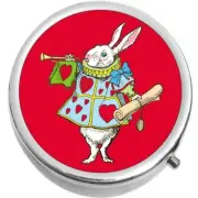 White Rabbit Alice in Wonderland Medical Pill Box Medicine Pill Box