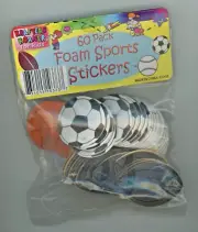 Soft Foam Footballs Baseballs Basketballs Soccer Balls 1 1/2" W Stickers
