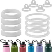 12 Gaskets Compatible with TAKEYA Water Bottle,WADY Water Bottle Gasket Replacement for Thermoflask 24oz 32oz 40oz 64oz Water Bottle Lid - 4 Each for Water Bottle Straw Lid,Chug Lid & Chug Spout Clear