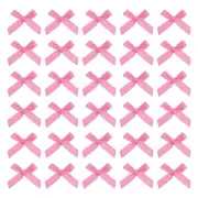 50Pcs Mini Ribbon Bow 1.8 inch Mini Fabric Satin Ribbon Rose Red