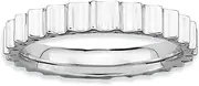 [JewelryWeb] 925 Sterling Silver Polished Patterned Stackable Rhodium Ring Size 6-Stackable-Ring for Women