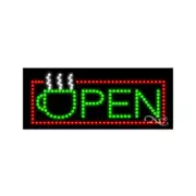 NEW “OPEN" w/CUP BORDER 27x11 SOLID & ANIMATED LED SIGN W/CUSTOM OPTIONS 20484