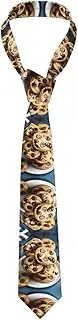 [YANYU] Cookies Food Chocolate Chips Biscuits Print Men Necktie Classic And Stylish Ties For Business Weddings And Special Occasions, Black