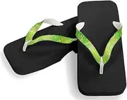Hajime(一歩) [One Step] [Hajime] Geta Geta Clogs, Soft and Water Resistant, Made of Sponge, 10.6 inches (27 cm), BK/Fireworks x Green, Fireworks x Green (Hanabi x Green/27), Hannabi × Green, 27.0 cm
