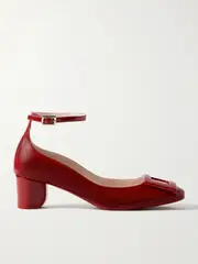 [Roger Vivier] Roger Vivier - 45 Buckled Patent-leather Pumps - Red - IT42 IT 42 Red