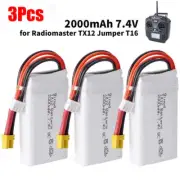 2000mAh 7.4V 8C Lipo Battery XT30 for RadioMaster TX12 Jumper T16 RC Transmitter