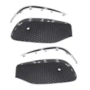 1Pair Car Front Bumper Fog Light Grille Fog Lamp Grill Cover with Chrome Strip for - E Class W213 2016-2020 Black