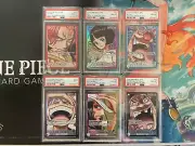 One Piece OP09 Leader Parallel Emperors PSA 10/9 Complete 6-Card Set Japanese