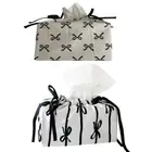 Charm Bowknot Tissue Pocket Cotton Storage Bag Home Accessory for Everyday Use