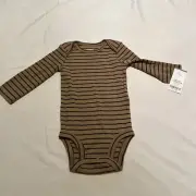 Carter’s Baby 6m One Piece Body Suit Pajamas- Brown New With Tags