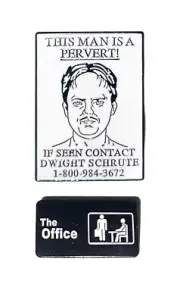 2 Piece The Office Dwight Schrute Lapel Tie Backpack Enamel Collector Pins
