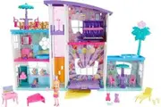 Polly Pocket Playset with 3-inch Doll Party Accessories, Poppin' Party Pad Transforming Playhouse Toy