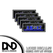 AK-47 Ammo Can Decal Gun Ammunition Box Labels Sticker Blue Line Flag 5 Pack