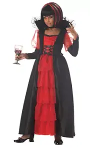 Kids Regal Vampira Costume Cosplay Dress Up Girl Vampire Large
