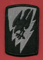 66th AVIATION BRIGADE PATCH ACU (BLACK ON GRAY) NOS NO HOOK & LOOP ON BACK