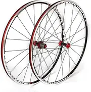 25mm Racing Road Bike Wheelset 700C Double Walled Alloy Rims V-Brake 7 8 9 10 11 Speed Cassette Quick Release (Color : B)