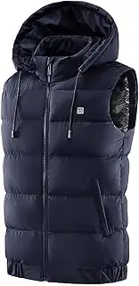 [MLEERDS] Heating Vest, USB Charging Heating Jacket, Men's and Women's Heating Clothes, Outdoor Activities (Including Battery),Blue,XL