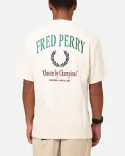 [Fred Perry] Fred Perry Embroidered Champion T-shirt Ecru - Size M M Ecru