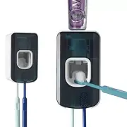 2 Slot Toothbrush Holder and Toothpaste Dispenser Wall Mounted, Automatic