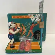 Schylling HAHA BasketBall Player Litho Tin Mechanical Toy NOB MM2005