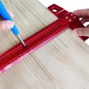 Woodworking Scriber Marking Ruler 300MM Aluminum Alloy Hole Gauge Tool Red T