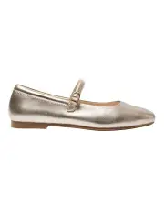 [Easy Steps] Athena Flat Shoes in Pale Gold Leather