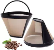 Reusable #4 Cone Coffee Filters Basket Replacement for Cuisinart Coffee Makers(2