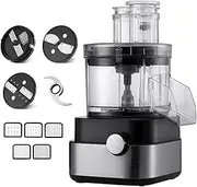 5 in 1 Commercial Vegetable Cutter, 600W Electric Veggie Shredder Grater with 5 Cube Grid, 5000Ml Multi-Function Meat Grinder Blender, Food Processor for Garlic Cabbage, Carrot, Potato