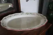 Oval Platter 20" X14.5” Christmas Better Homes & Gardens Mistletoe Heritage NOS