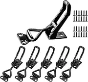 E-TING 6Pack Toggle Clamp Latch 100KG 220LBS Holding Capacity 4001Pull Adjustable Quick Release Hasp Clamps Black Metal Toggle Latch Catch Set for Smoker Cabinet Boxes Case Trunk Jig