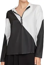 [MOLayys] Ropa De Mujer En Oferta De Liquidacion,Top Long Sleeve 2022 Winter Top Shirt Women's New Round Neck Top Large Size Long Zipper Long Sleeve Hoodie (C-Black, XL), C-black, X-Large